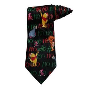 Disney Winnie The Pooh Christmas Ho Ho Ho Tigger Eeyore Piglet Necktie Vintage